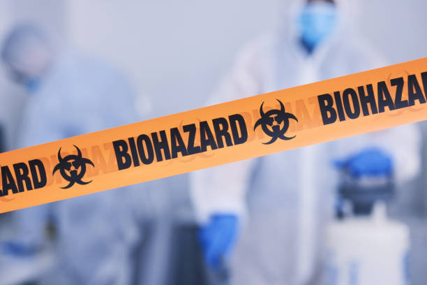 Professional Biohazard technician working in Vendor, AR